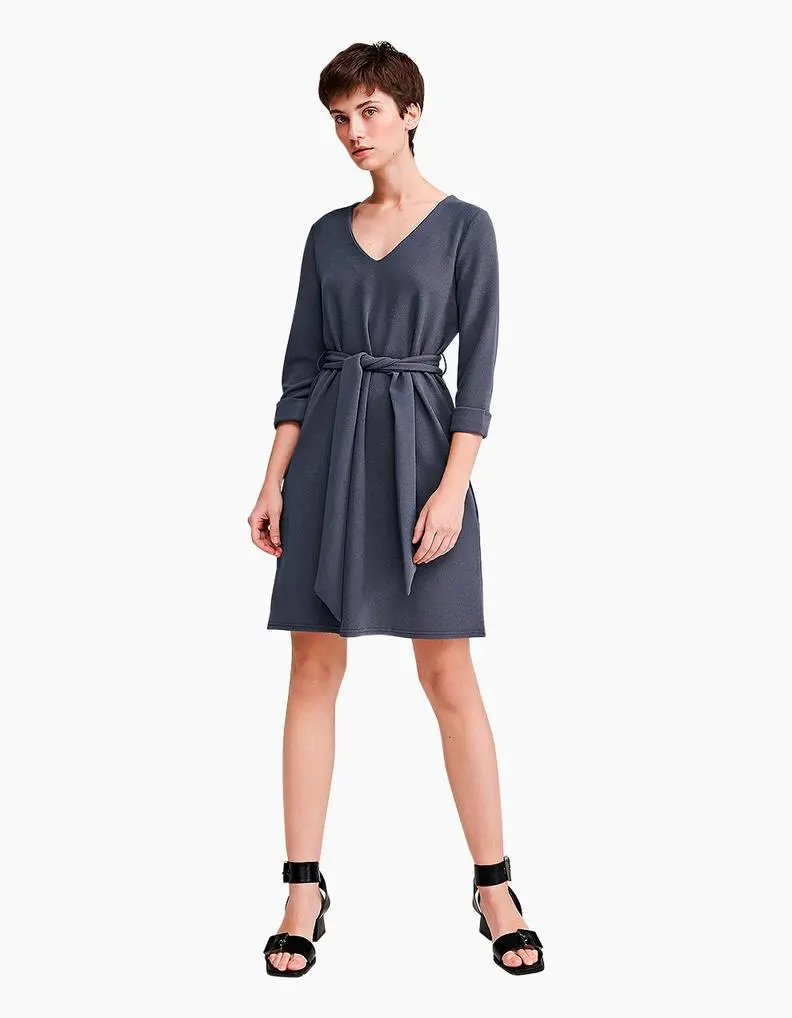 Midi Dress with Belt
